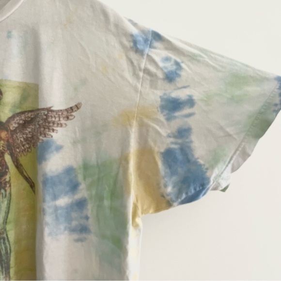Nirvana In Utero Band Tee TShirt Tie Dye Blue Yellow Green Faded Men’s XL Grail - Picture 6 of 7